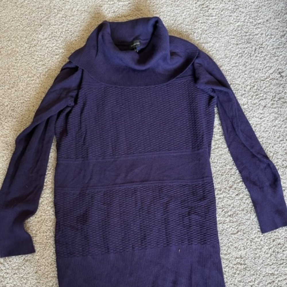 The Limited Purple Turtleneck Tunic Sweater
